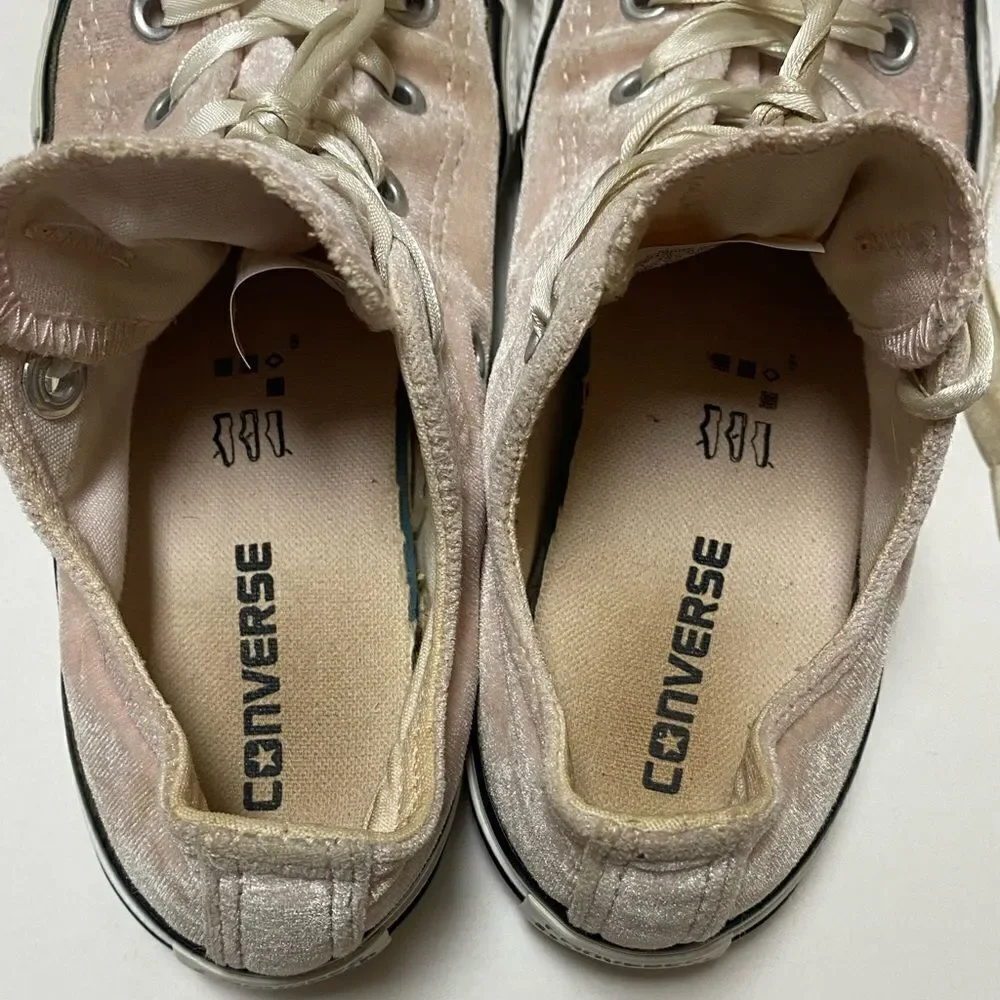 Converse CTAS Youth Baby Pink Velour OX Sneakers